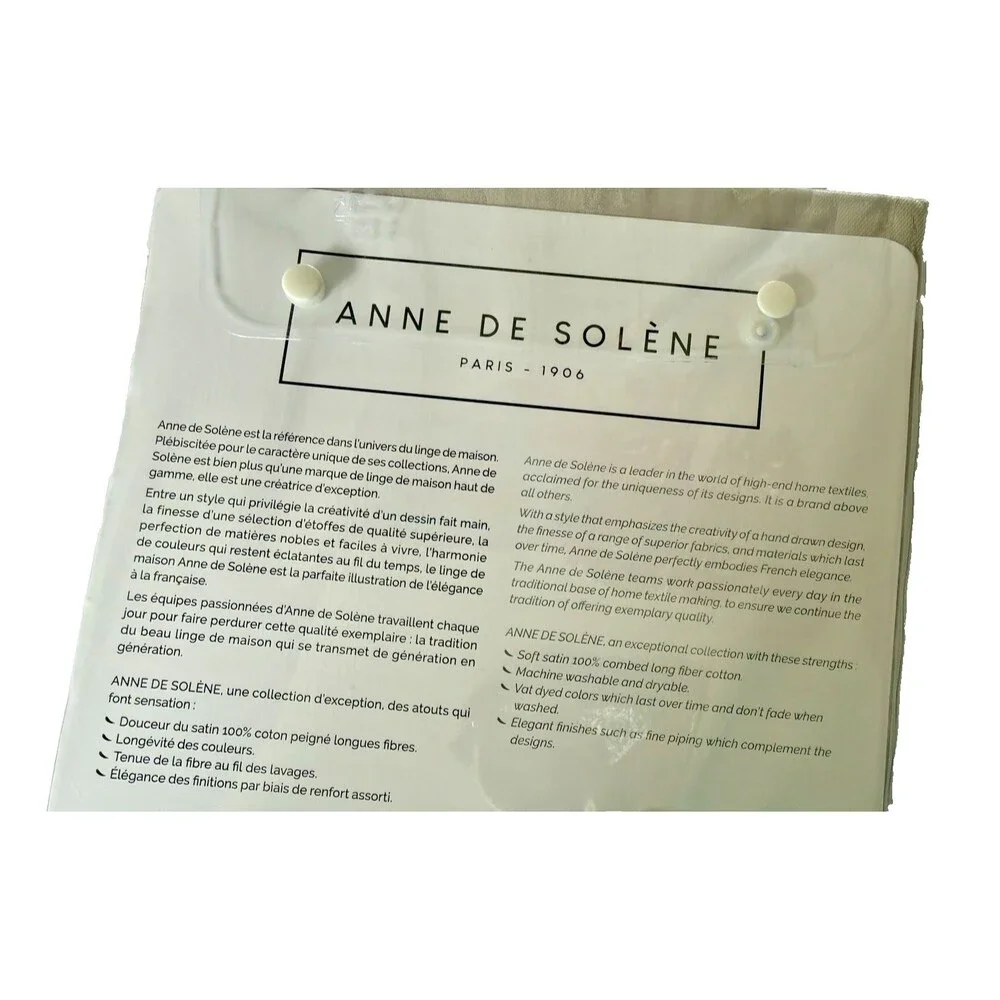 Anne De Solene Calliope Standard Shams Set of 2 Satin Jacquard Cotton Gray Sham